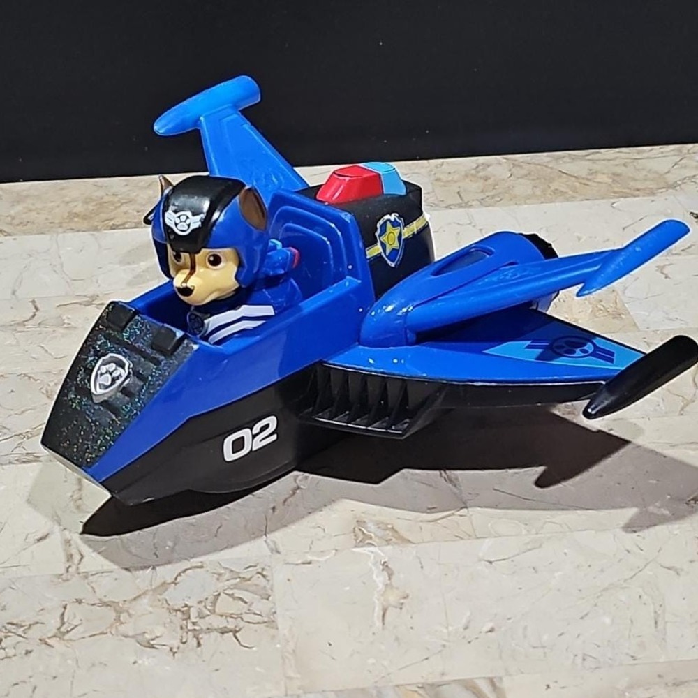 Paw Patrol Chase Mighty Pups Super PAWs Deluxe Jet Vehicle with Lights and Sound